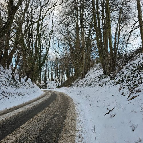 Marches en traverses de bois dans un jardin en pente